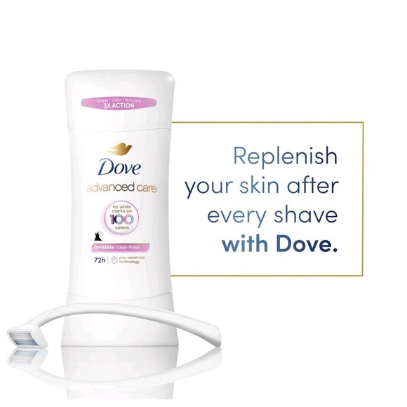 Dove Advanced Care Clear Finish Antiperspirant Deodorant 72 Hour Protection~NEW - Picture 2 of 3